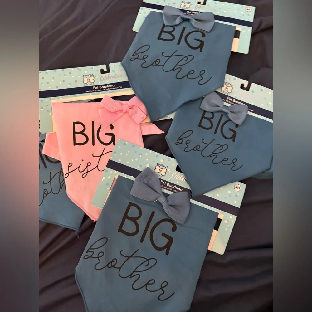 Dog-Cat New Baby Big Brother- Big Sister  Welcome home PET bandanna